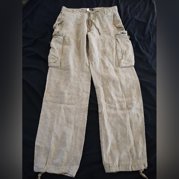Dolce&Gabbana Beige Linen Cargo Pants Size Mens US 40 IT Size 50 See Size Photo - Picture 1 of 11
